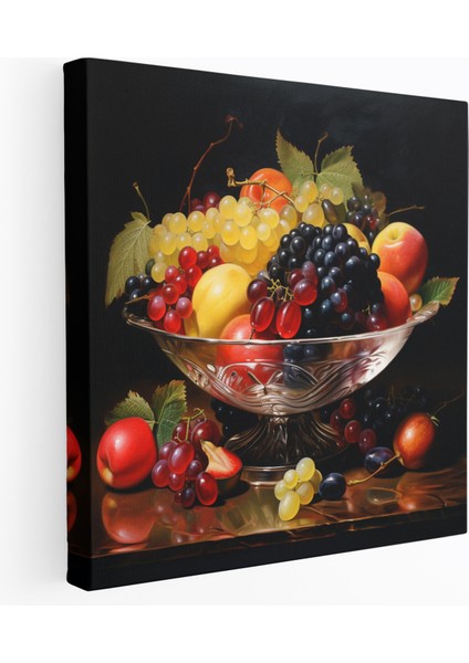 Klasik Meyve Kaseli Kanvas Tablo - Dekoratif Duvar Sanatı