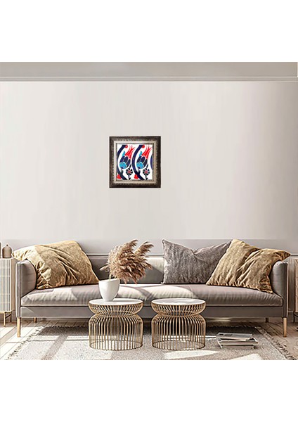 20x20 Cm SP 77 Kütahya Çinisi İznik Lale Desen Çini Pano indirimleri