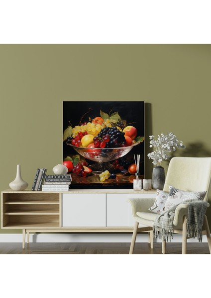 Klasik Meyve Kaseli Kanvas Tablo - Dekoratif Duvar Sanatı modelleri