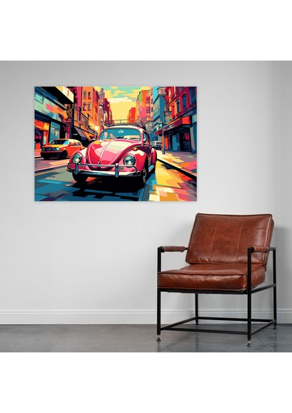 Volkswagen Beetle Kanvas Tablo - Enerji ve Retro-Style Pop Art ile Volkswagen Beetle Temalı modelleri