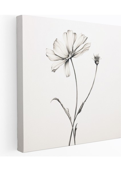 Vahşi Çiçekler Kanvas Tablo - Minimalist Duvar Sanatı - Ev Dekorasyonu Için Vahşi Çiçekler