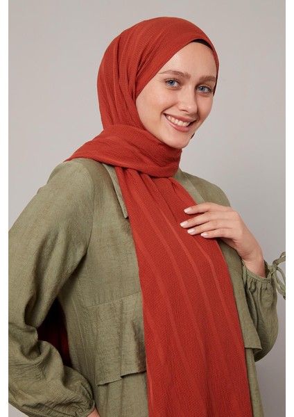 Kiremit Kendinden Dokulu Natural Line Şal fiyatları