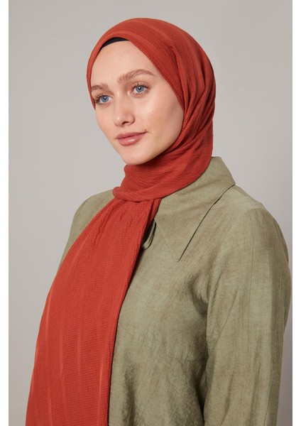 Kiremit Kendinden Dokulu Natural Line Şal modelleri