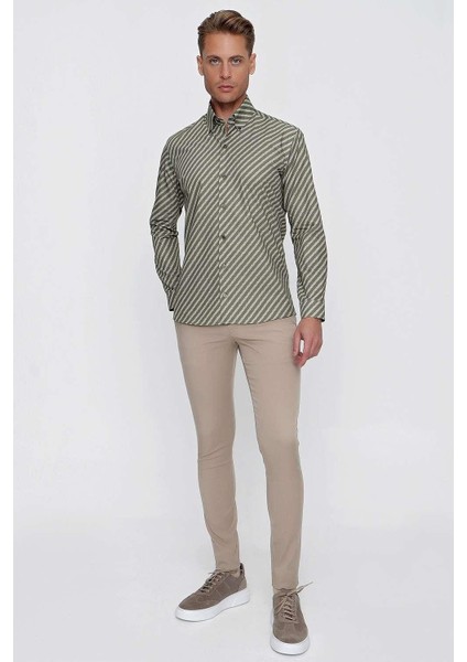 G 1517 Slim Fit Haki Spor Gömlek fiyatları