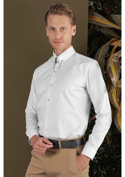 Gk 704 Slim Fit Mavi Klasik Gömlek modelleri