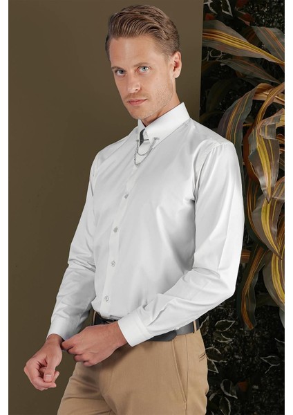 Gk 704 Slim Fit Mavi Klasik Gömlek fırsatları
