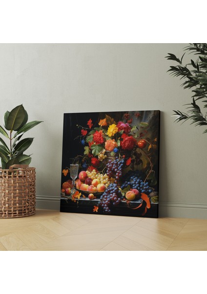 Rönesans Duvar Sanatı: Canlı Meyve ve Çiçekler Natürmort - Ev Dekorasyonu Duvar Dekorasyonu modelleri