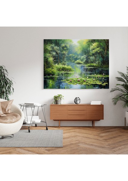 Vahşi Yaşam Duvar Dekorasyonu - Huzurlu Göl - Vahşi Yaşam Kanvas Duvar Sanatı modelleri