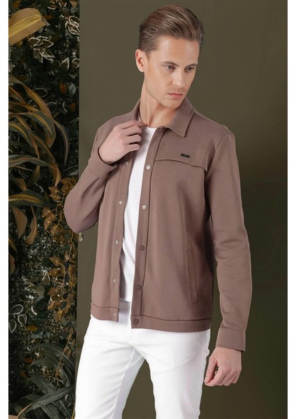 G 1562 Slim Fit Kakao Klasik Gömlek modelleri