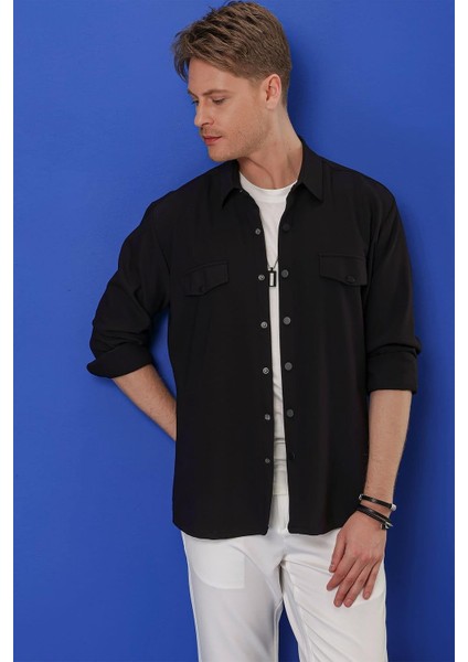 G 1551 Slim Fit Siyah Klasik Gömlek fiyatları