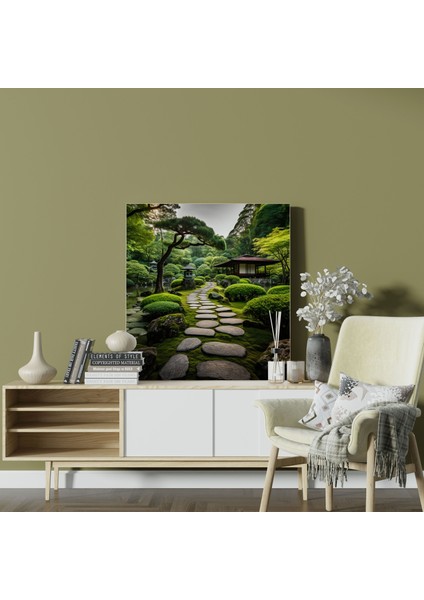 Zen Taş Yolu Kanvas Tablo - Huzurlu Meditasyon Noktası Taşlı Yol modelleri
