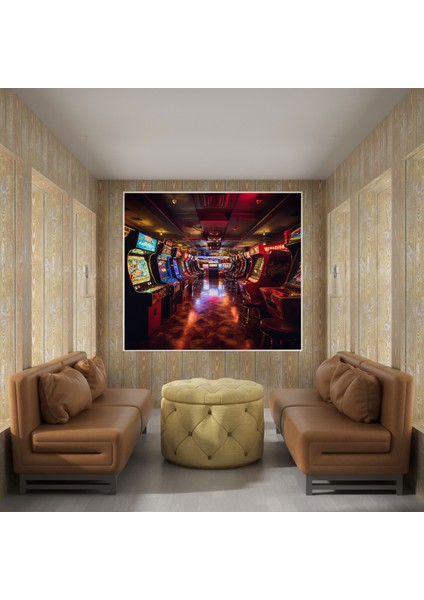 Retro Arcade Kanvas Tablo - Retro Kanvas Tablo Oyun Salonu modelleri