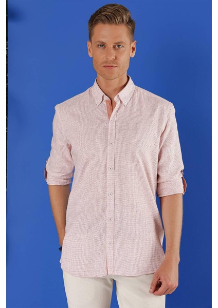 G 1555 Slim Fit Mercan Klasik Gömlek modelleri