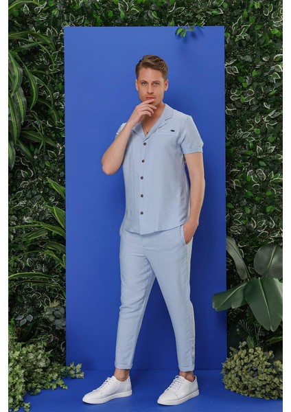 G 1549 Slim Fit Mavi Klasik Gömlek fırsatları
