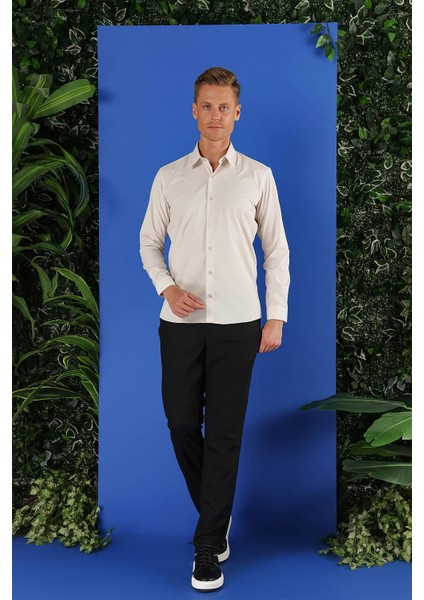 Gk 683 Slim Fit Taş Klasik Gömlek