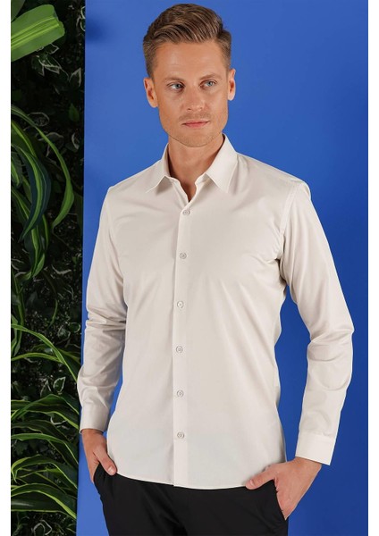 Gk 683 Slim Fit Taş Klasik Gömlek modelleri