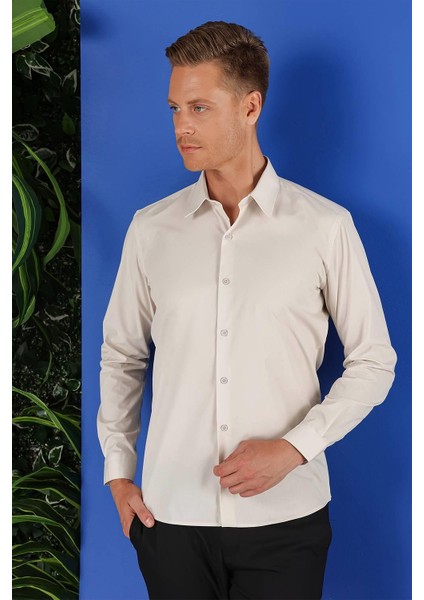 Gk 683 Slim Fit Taş Klasik Gömlek fırsatları