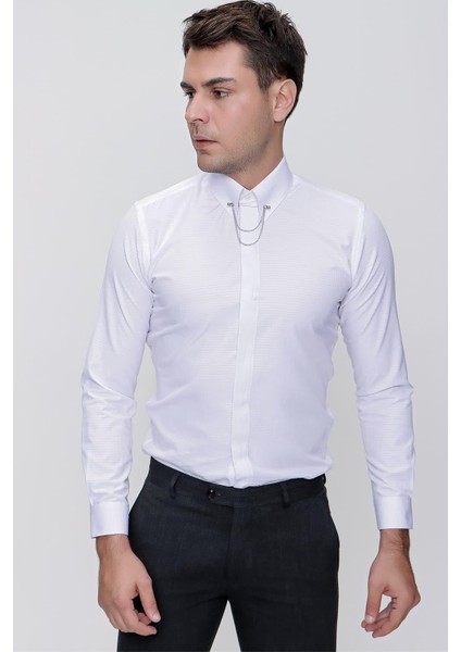Gk 629 Beyaz Klasik Gömlek