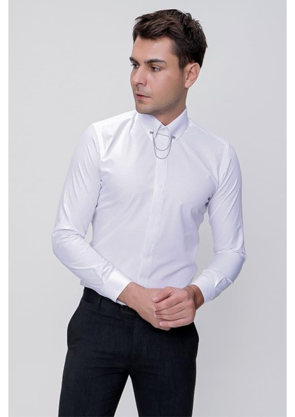 Gk 629 Beyaz Klasik Gömlek fırsatları