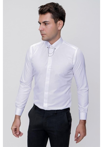 Gk 629 Beyaz Klasik Gömlek indirimleri