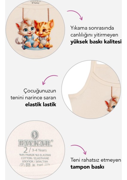 Kız Çocuk Pamuklu Ince Ip Askılı Renkli Baskılı Klasik Atlet 3lü Paket 4878 Renkli fiyatları