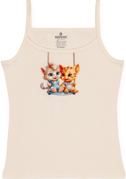 Kız Çocuk Pamuklu Ince Ip Askılı Renkli Baskılı Klasik Atlet 3lü Paket 4878 Renkli indirimleri