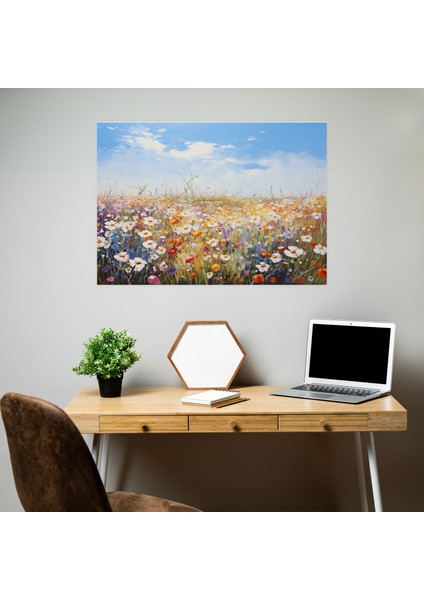 Seyahat Kanvas Tablo - Çiçeklerle Dolu Tarla - Seyahat Ev Dekorasyonu Duvar Dekorasyonu Kanvas fiyatları