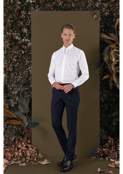 Gk 702 Slim Fit Beyaz Klasik Gömlek fiyatları