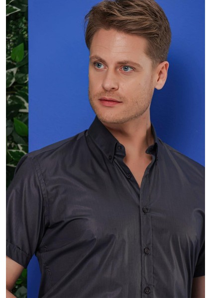 Gk 684 Slim Fit Antrasit Klasik Gömlek fırsatları