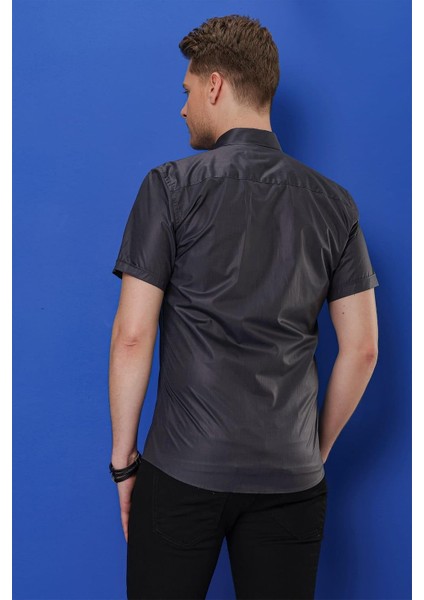 Gk 684 Slim Fit Antrasit Klasik Gömlek indirimleri