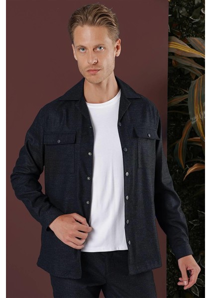 G 1560 Slim Fit Lacivert Klasik Gömlek modelleri