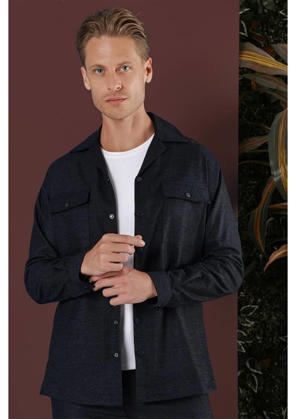 G 1560 Slim Fit Lacivert Klasik Gömlek indirimleri