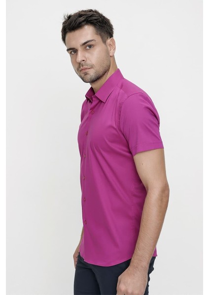 G 1474 Slim Fit Fuşya Spor Gömlek fiyatları