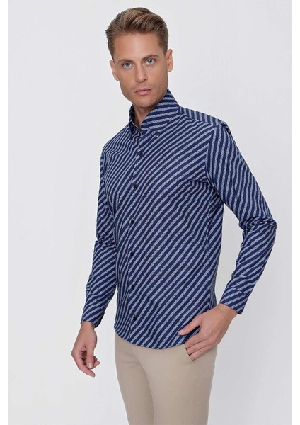 G 1517 Slim Fit Lacivert Spor Gömlek fiyatları