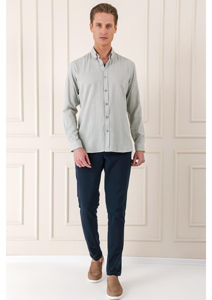 Slim Fit Düğmeli Yaka %100 Pamuk Klasik Çağla Gömlek Gk 723 fiyatları