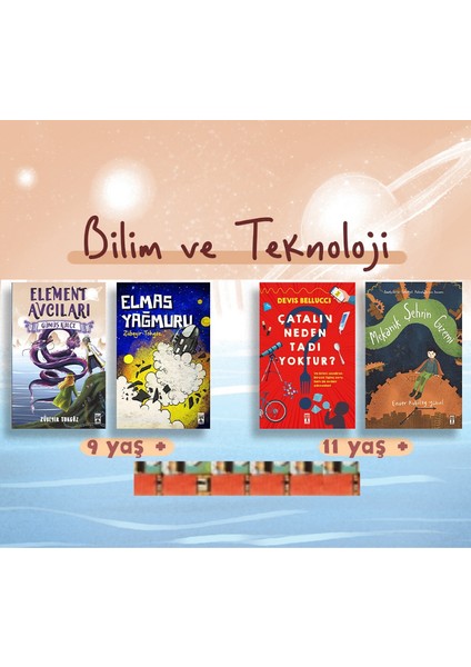 9-11 Yaş+ Mekanik Şehrin Gizemi, Element Avcıları, Elmas Yağmuru, Çatalın Neden Tadı Yoktur?(4kitap) Bilim ve Teknoloji