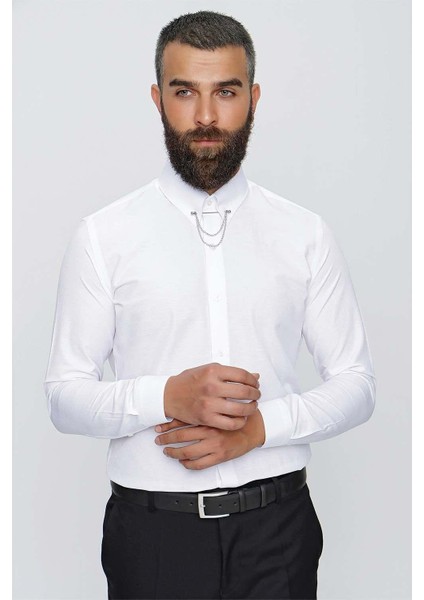 Gk 647 Beyaz Klasik Gömlek