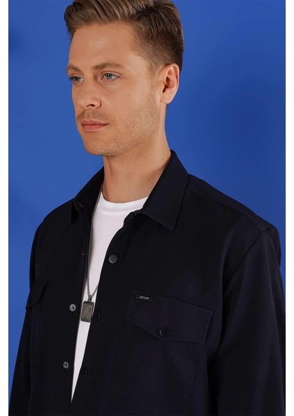 G 1534 Slim Fit Lacivert Klasik Gömlek indirimleri