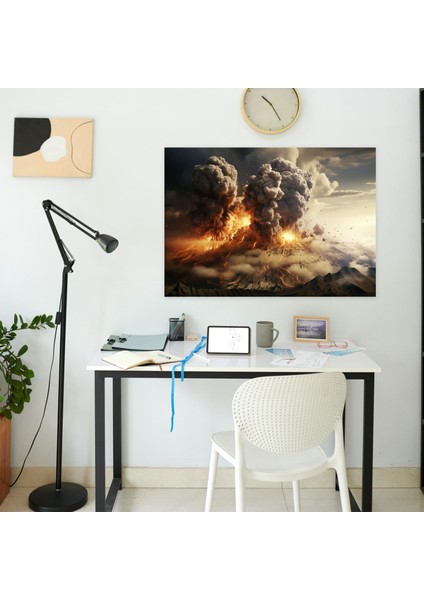 Volkan Gerçekçi Kanvas Tablo - Volkan Volkanik Patlama Duvar Sanatı fiyatları