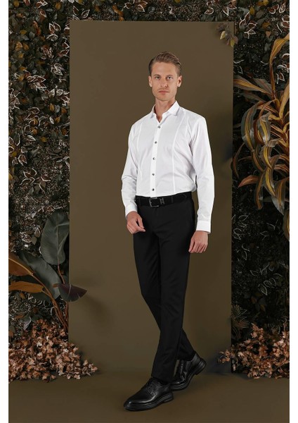 Gk 700 Slim Fit Beyaz Klasik Gömlek