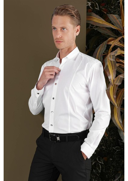 Gk 700 Slim Fit Beyaz Klasik Gömlek indirimleri