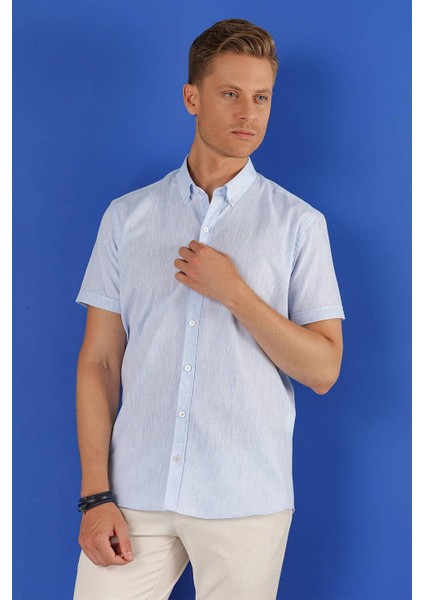 G 1556 Slim Fit Mavi Klasik Gömlek modelleri