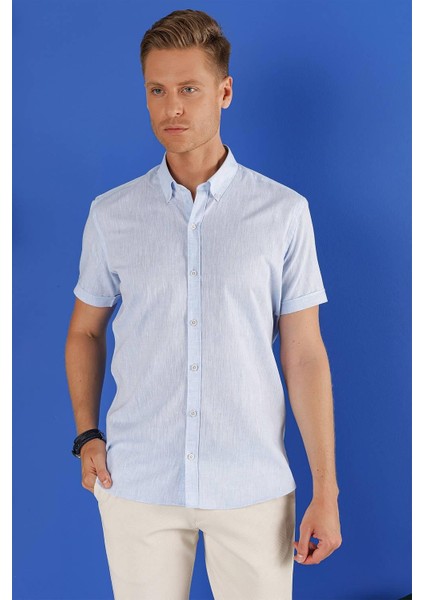 G 1556 Slim Fit Mavi Klasik Gömlek indirimleri