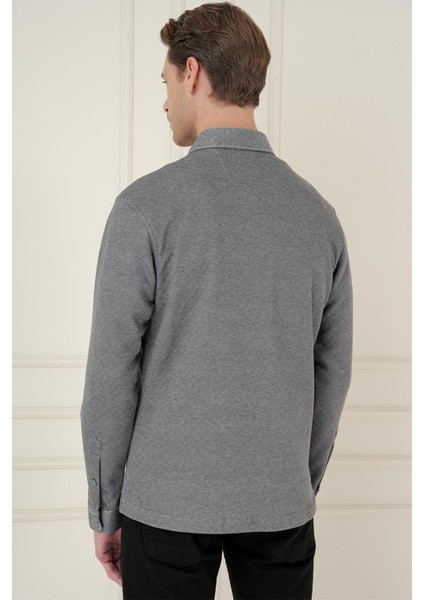 G 1581 Slim Fit Gri Klasik Gömlek indirimleri