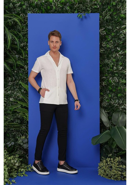 G 1535 Slim Fit Beyaz Klasik Gömlek modelleri