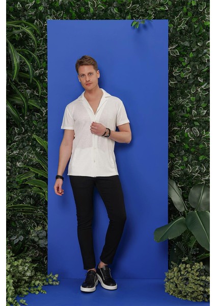 G 1535 Slim Fit Beyaz Klasik Gömlek fırsatları