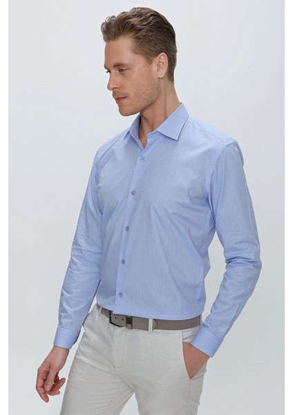 Gk 675 Slim Fit Mavi Klasik Gömlek modelleri