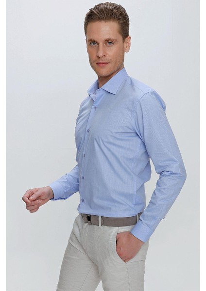 Gk 675 Slim Fit Mavi Klasik Gömlek fırsatları