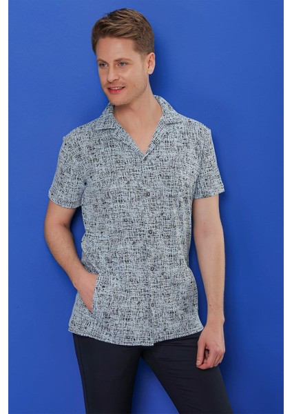 G 1535 Slim Fit Mavi Klasik Gömlek
