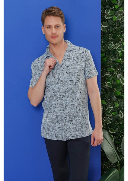 G 1535 Slim Fit Mavi Klasik Gömlek modelleri